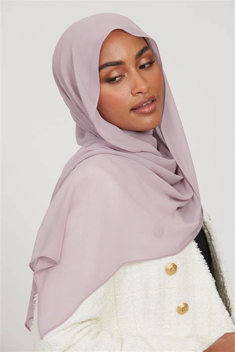 Premium Georgette Chiffon Hijab Lilac Mink