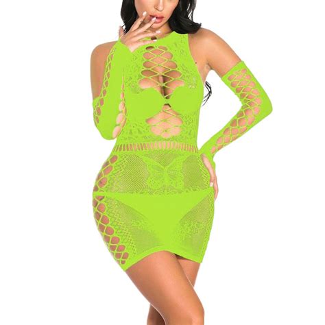 Adviicd Pink Fishnets Women Sheer Mesh Leopard Print Bodystocking Bodysuit Lingerie One Shoulder