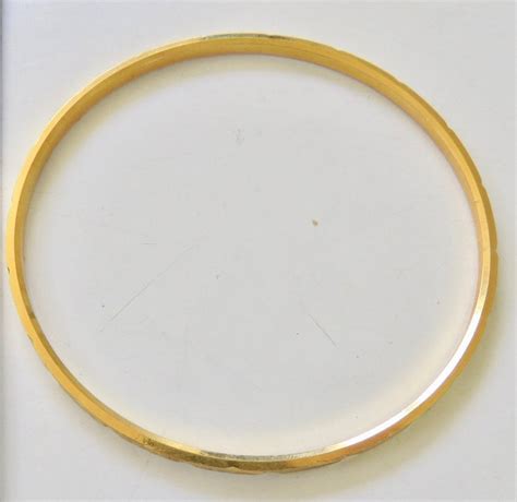 Trifari Bangle Bracelet Gold Tone Metal Stacking Bracelet Etsy