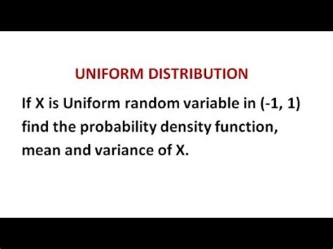 Btechmathshub Uniform Distribution Related Problem Youtube