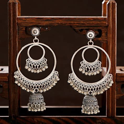 Retro Indian Sieraden Jhumka Jhumki Oorbellen Gyps Grandado