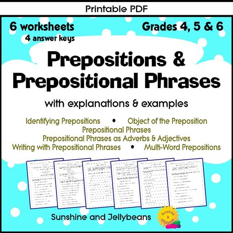 Prepositional Phrases Worksheet For Grade 4