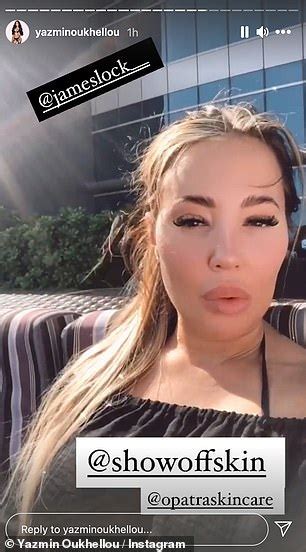 Towie S Yazmin Oukhellou Shows Off Her Incredible Figure In A White Bikini Daily Mail Online