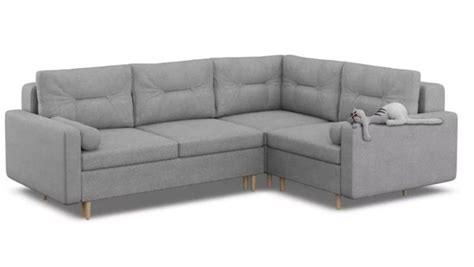 Модульный диван Угловой диван Белфаст рогожка_Серый, механизм Пантограф ...