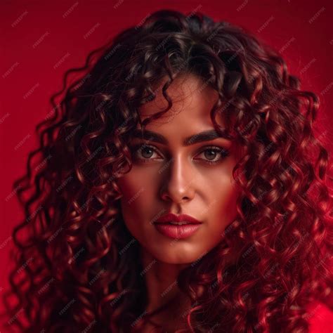 Premium Ai Image Young Arab Beauty Woman Curly Long Hair With Makeup