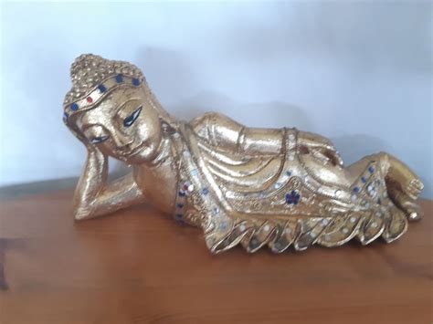 reclining Buddha (1) - Wood - Buddha - Myanmar - 21st - Catawiki