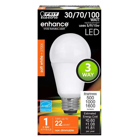 Feit Electric A21 E26 Medium Led Bulb Soft White 30 70 100 Watt Equivalence 1 Pk Ace Hardware