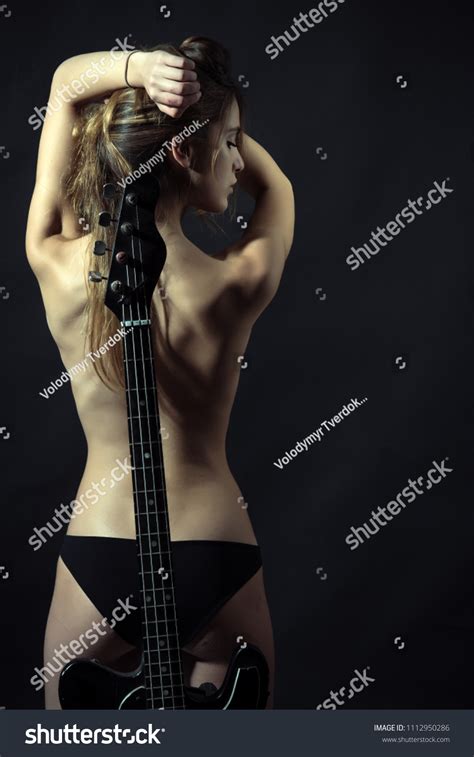 Lady Guitarist Sexy Appearance Naked Rock Stock Photo Shutterstock