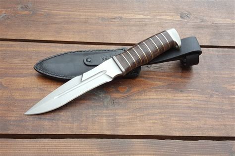 Нож туристический "Антитеррор-Р", рукоять кожа/латунь,