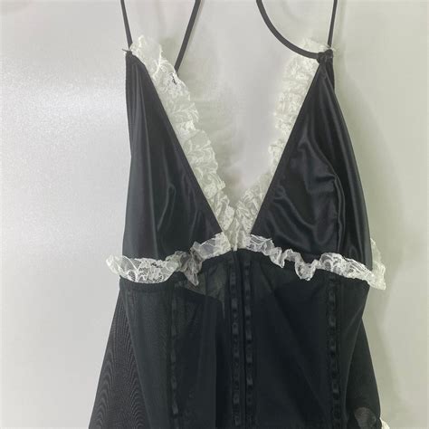 Victoria S Secret Mesh Babydoll LARGE Lingerie Lacy B Gem