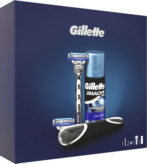 Gillette Подарочный набор Mach3 Turbo: Бритва, 2 кассеты, Гель для ...