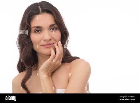 Portrait Of A Gorgeous Middle Aged Brunette Woman Stock Photo Alamy