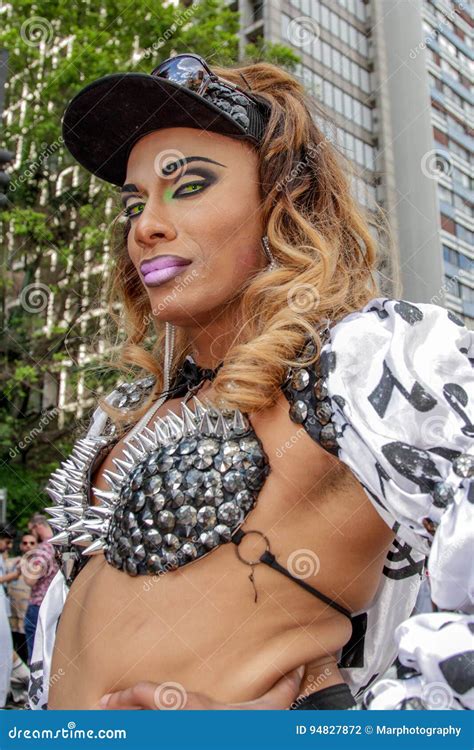Drag Queen In Gay Pride Parade Sao Paulo 21st Editorial Photography Image Of Happy Latin