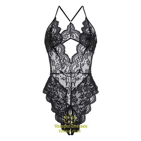 154 Blue Y Crotchless Blue Lingerie Women Lace Hollow Bodysuit Erotic Pajamas Teddy Babydoll