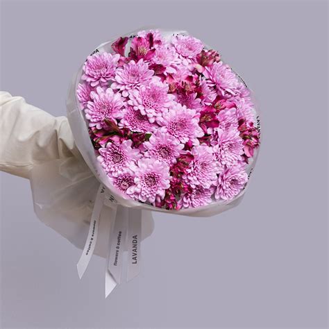 Букет розовых хризантем и альстромерий - купить с доставкой в Омске ...