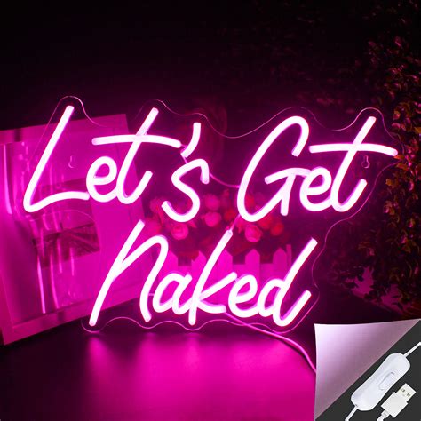 Let S Get Naked Neon Light Sign Bathroom Custom LED Lamp Shower Man Cave Luminous Sign
