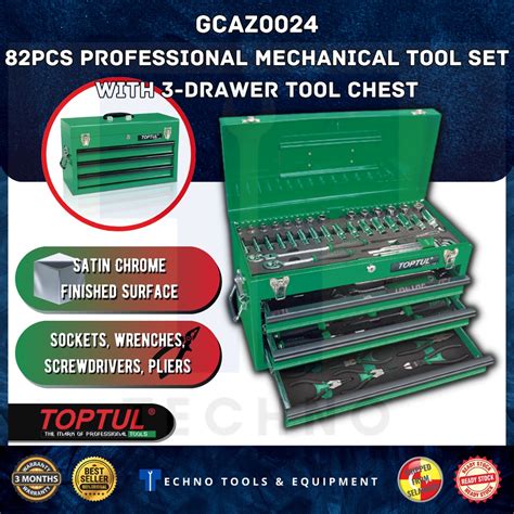 Toptul Gcaz0024 82pcs Professional Mechanical Tool Set W3 Drawer Tool