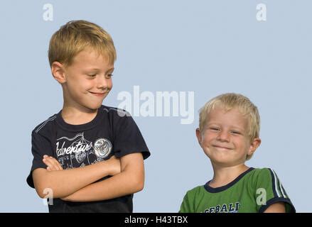 Half Naked Blond Brothers Stock Photo Alamy