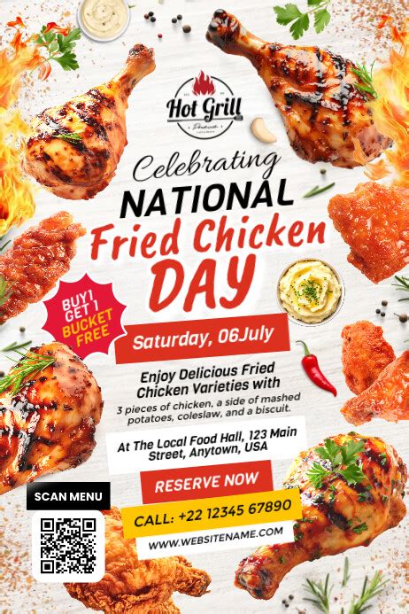 National Fried Chicken Day Poster Template Postermywall