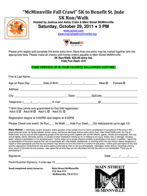 Race Registration Form Template 2020 Fill And Sign Printable Template