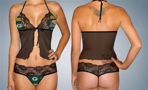 Sexy Lace Camisole Lingerie Top G Made With NFL Green Bay Packers Fabric EBay