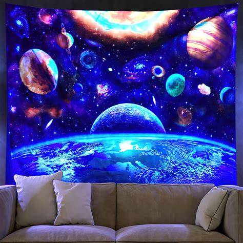 Amazon Juisticeville Blacklight Tapestry Space Universe Planet