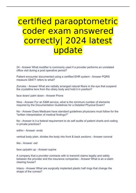 Certified Paraoptometric (CPO) Exam(Information from the American