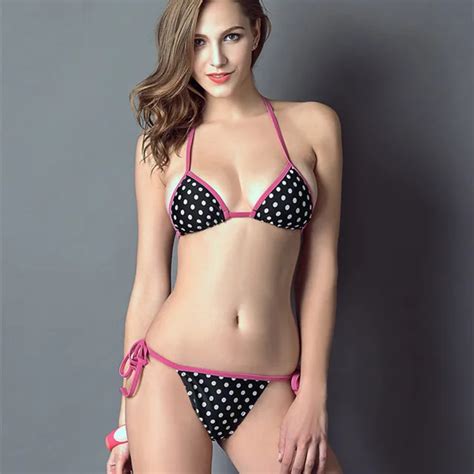 R Owy Polka Dot Bikini Kobiet Micro Bikini Gor Ce Ekstremalne