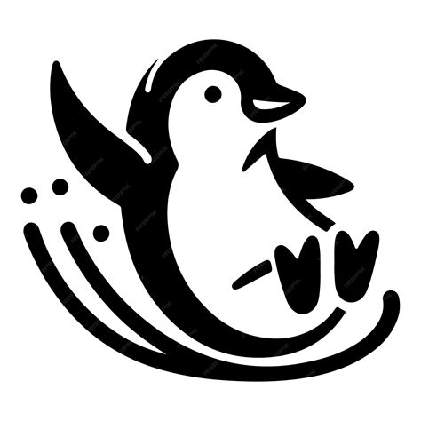 Penguin Sliding On Iceb Premium Ai Generated Vector