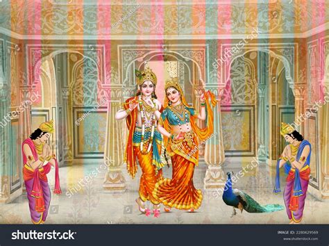wallpaper radha krishna standing indian god images stock