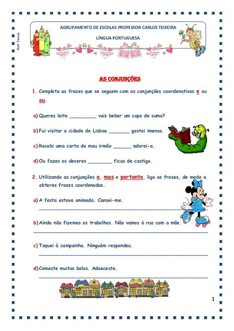 Atividades De Conjunção - IDEIAS DE ATIVIDADES SOBRE CONJUNÇÃO EXPLICATIVA