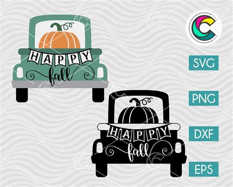 Fall Pumpkin Truck SVG, Vintage Fall Truck SVG | Creative Vector Studio