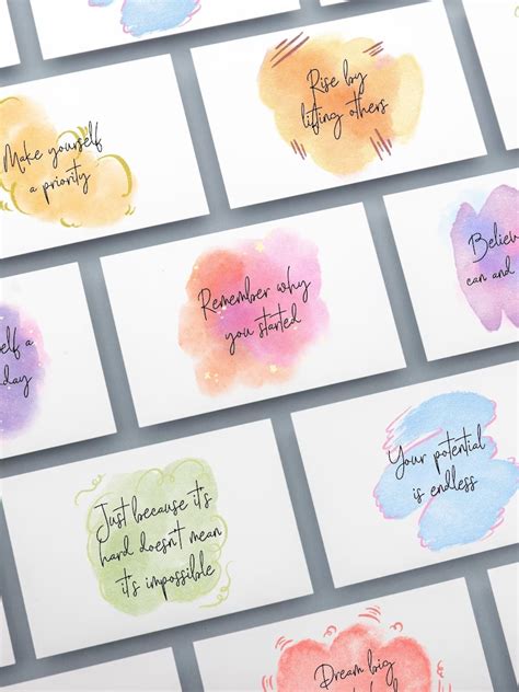 Notes Of Encouragement Cards Inspirational Quote Cards Etsy Canada