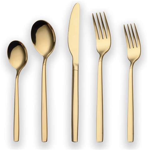 Berglander Piece Titanium Gold Plated Stainless Steel Flatware Set