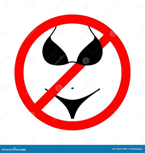Bikini Is Prohibited Sign Cartoon Vector CartoonDealer 153571909
