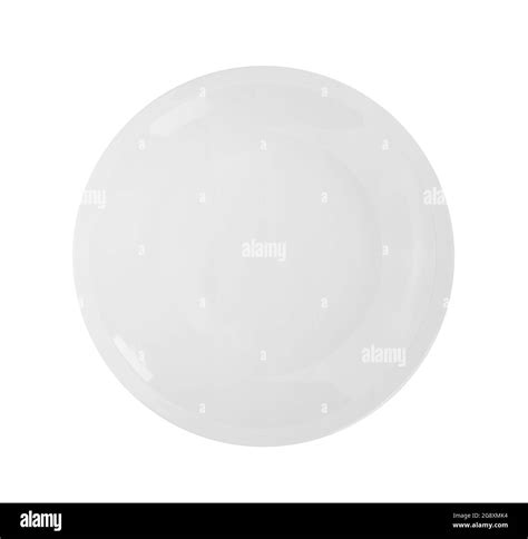 Top View Plate On White Background Stock Photo Alamy