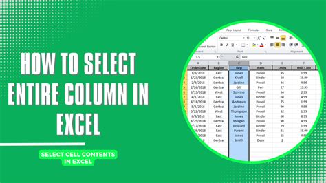 How To Select Entire Column In Excel Select Cell Contents In Excel Earn And Excel