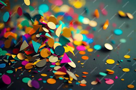 Premium Photo A Closeup Of A Single Piece Of Colorful Confetti With