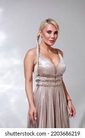 Sexy Blonde Woman Posing White Background Stock Photo Shutterstock