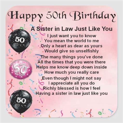 Sister In Law 50th Birthday Wishes Janina Jonell