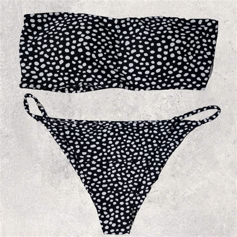 Orig Blackbough Polka Bikini Set Women S Fashion Swimwear Bikinis Swimsuits On Carousell