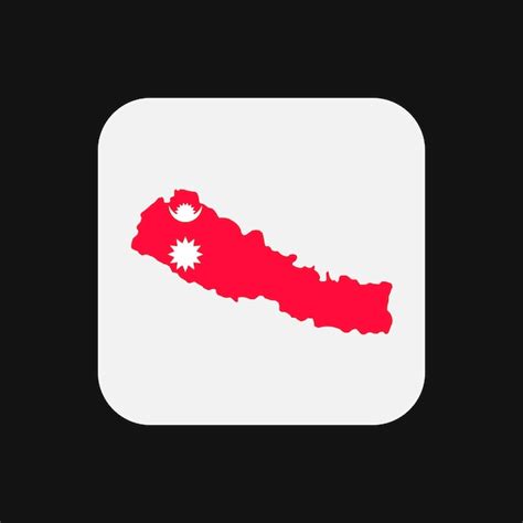 Silueta De Mapa De Nepal Con Bandera Sobre Fondo Blanco Vector Premium