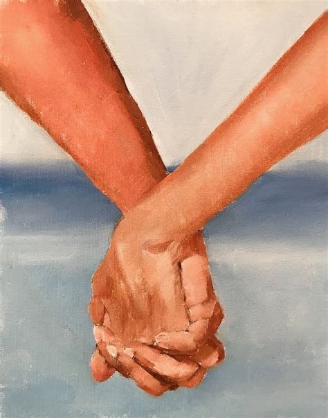 Holding Hands Painting Love Wall Art Canvas Print Fine Art Etsy