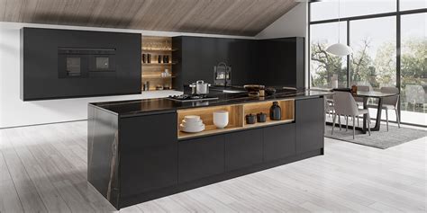 Modern Matte Black Kitchen Cabinets | OPPOLIA