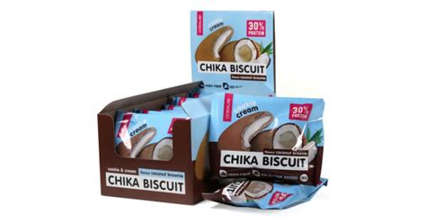 CHIKALAB Печенье неглазированное с начинкой 50 гр, Кокосовый брауни ...