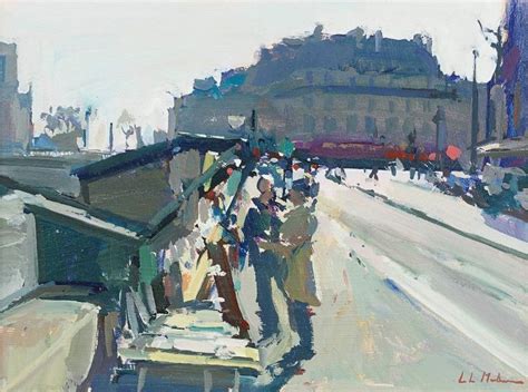 Bouqinistes Quai Des Grands Augustins Oil On Board 9 X 12 Ins