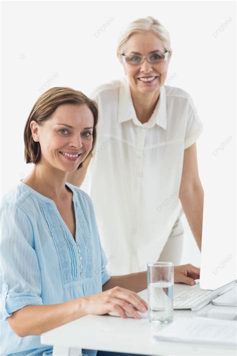 Portrait Of Smiling Patient And Doctor Mature Adult Senior Citizen Healthcare Visit Technology
