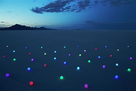 Field Of Glowing Orbs In Desert At Dusk Photograph By Andy Ryan