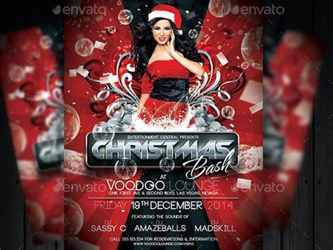 Christmas Bash Party Flyer Templates 36 Photoshop Vector Eps