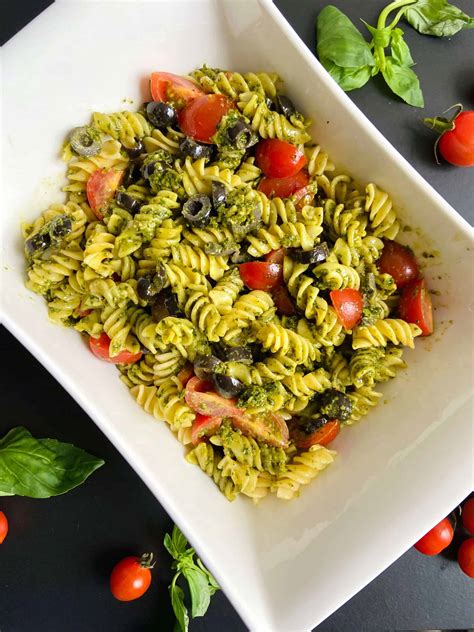 Easy Vegan Pesto Pasta Salad Yum Vegan Blog